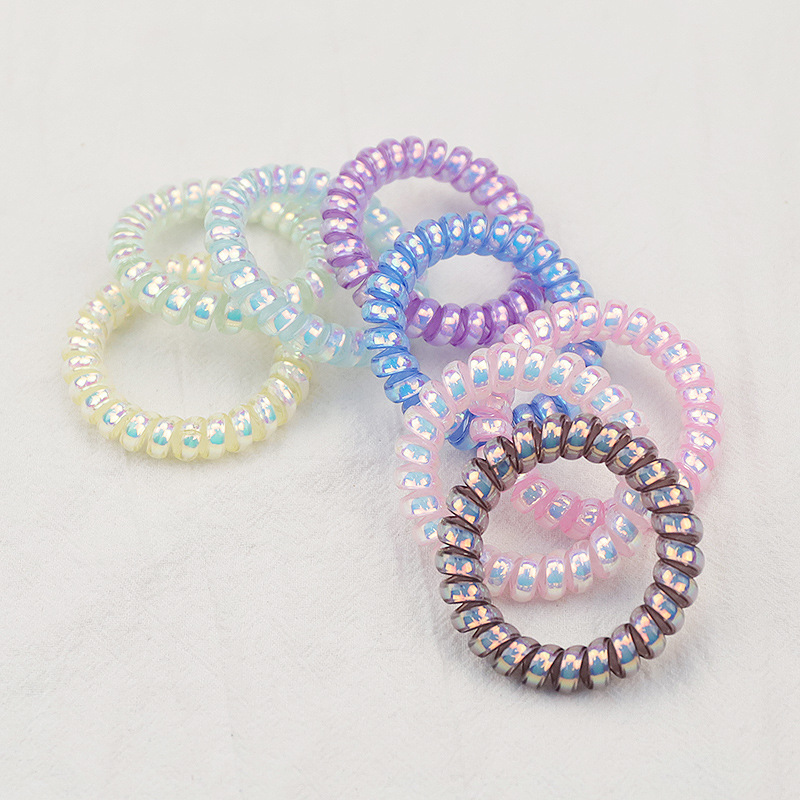 New Large Mermaid Phone Line Hair Ring Laser Colorful Hair Rope Hair Band Head Rope Leather Cover Hair Accessories for Women