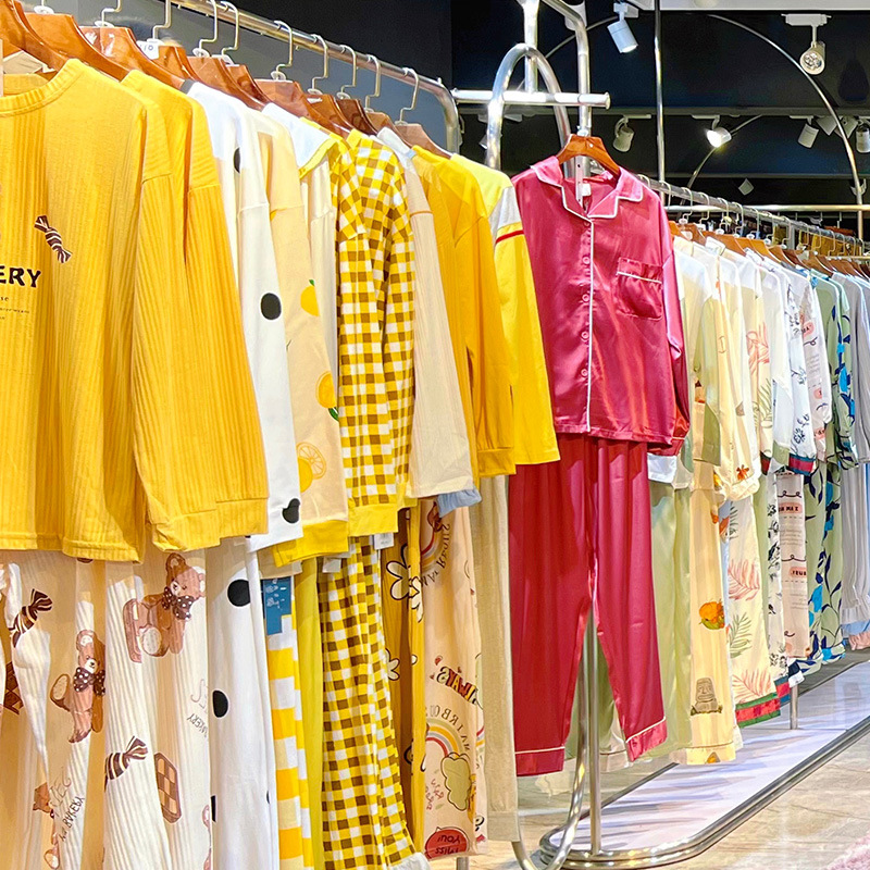 春季纯棉家居服睡衣女大牌剪标折扣品牌外贸女装尾单