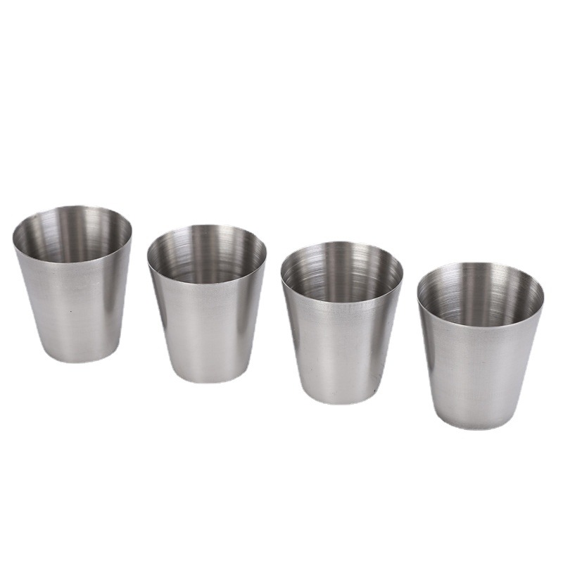 Hz222 Supply 30Ml Thickened Outdoor Carry Wine Glass Stainless Steel Mug Convenient Cool Drinks Cup Single Layer White Wine Glass