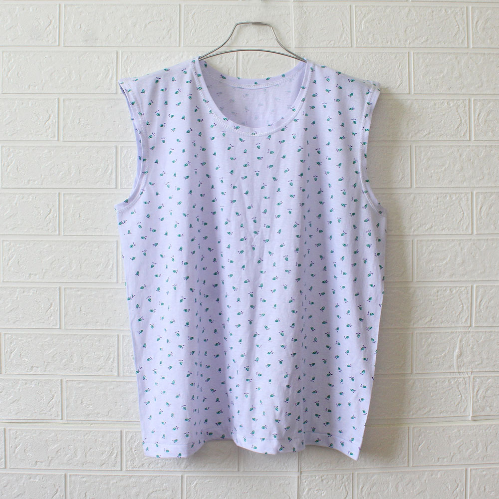 散装款老婆印花老年背心妈妈背心无袖纯棉女士中老年老年衫宽肩中