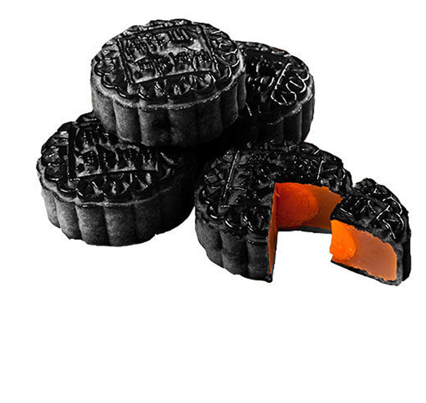 18枚包邮网红黑金乌米月饼蛋黄莲蓉豆沙五仁50g中秋小月饼送礼