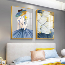 2022新款卧室床头背景墙装饰画现代简约主卧房间墙面挂画美女壁画