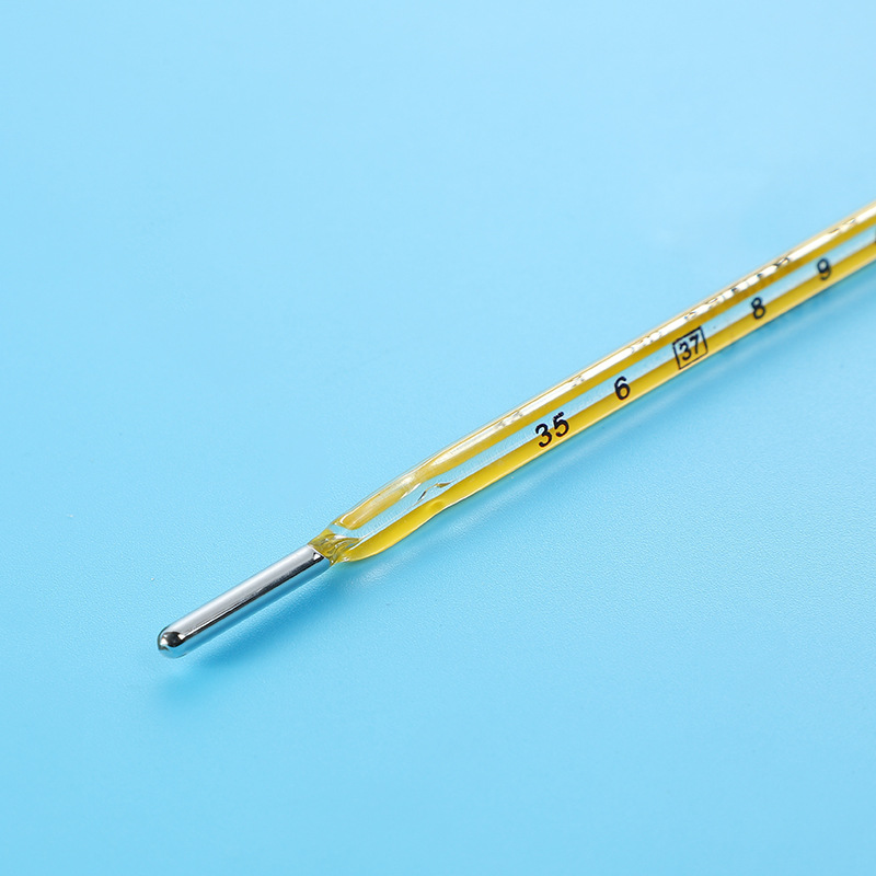 水银温度计温度表玻璃黄背外贸跨境thermometer三角型棒式体温计