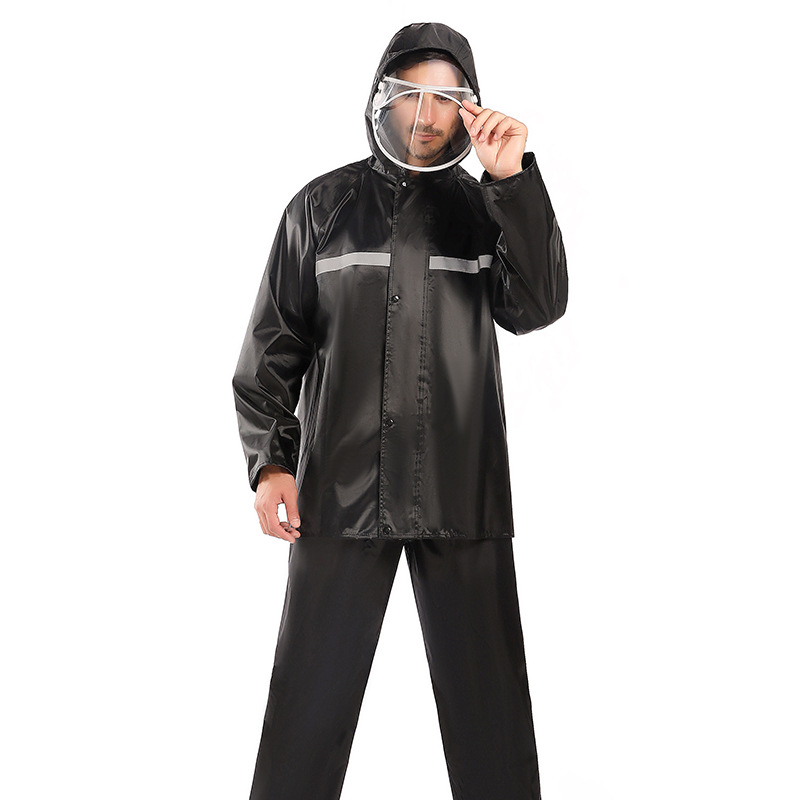 Wholesale Adult Split Raincoat Rain Pants Suit Windproof Warm Electric Car Riding Reflective Raincoat Men's Rainproof