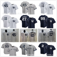 洋基队Yankees棒球服2#JETER 45#25#45#27#26#99#刺绣球衣训练服