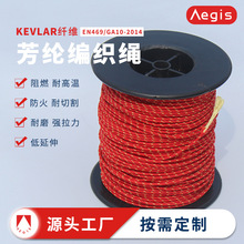 厂家供应聚酯纤维包芯凯夫拉编织绳 防火阻燃特种伞绳 耐磨强拉力