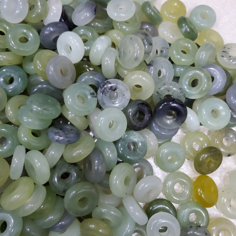 冰种岫玉扣玉石挂件青花岫玉厚款玉扣吊坠项链汽车挂件吊坠玉坠