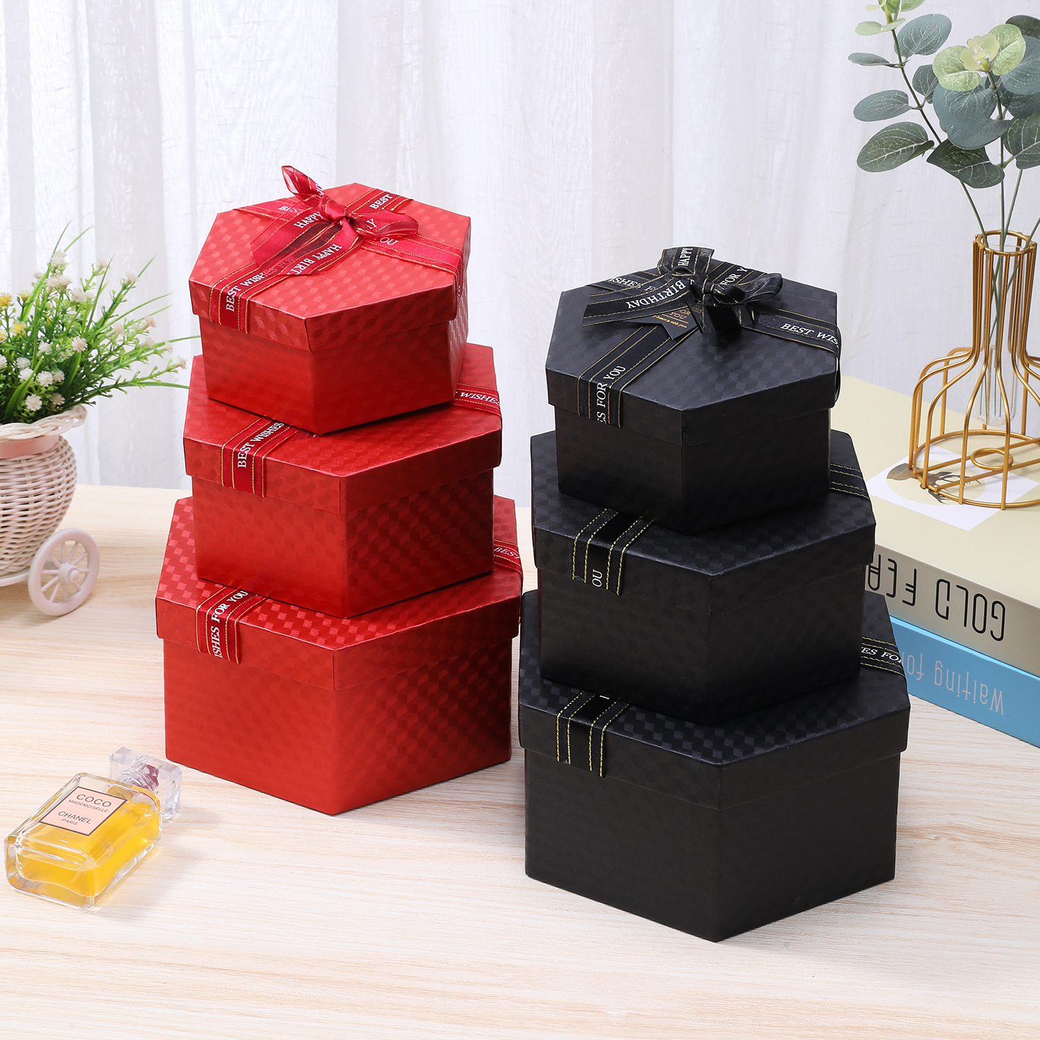 韩版新款六边形礼品包装盒 伴手礼盒节日礼物盒高档礼品盒饰品盒