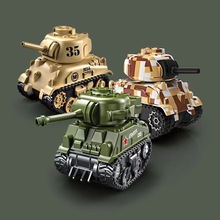 跨境迷你合金坦克车Q版仿真军事模型儿童回力玩具车男孩礼品批发