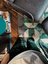 参展作品“和平饭店”祖母绿大理石色织羊毛羊绒地毯客厅地垫