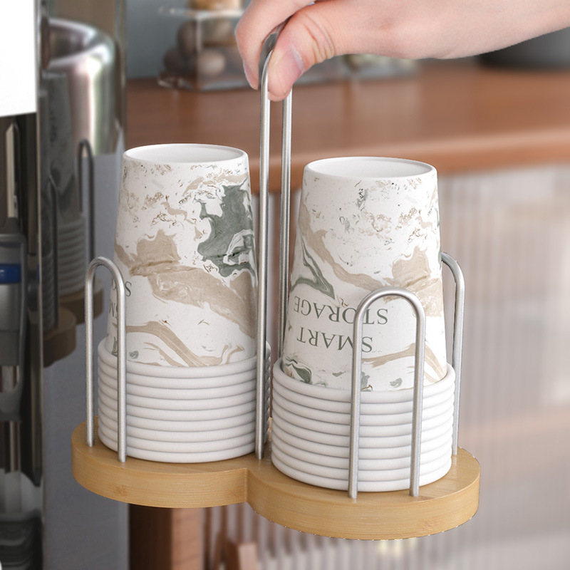纸杯架取杯架一次性纸杯架家用饮水机收纳水杯架奶茶店杯架取杯器