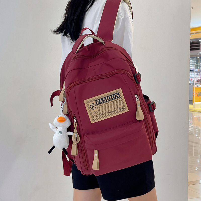 mori style large capacity solid color backpack women‘s korean-style all-match middle school students schoolbag male college student backpack