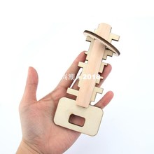 Children Wooden Toy Unlock Key Puzzle Kid Classical Kong跨境