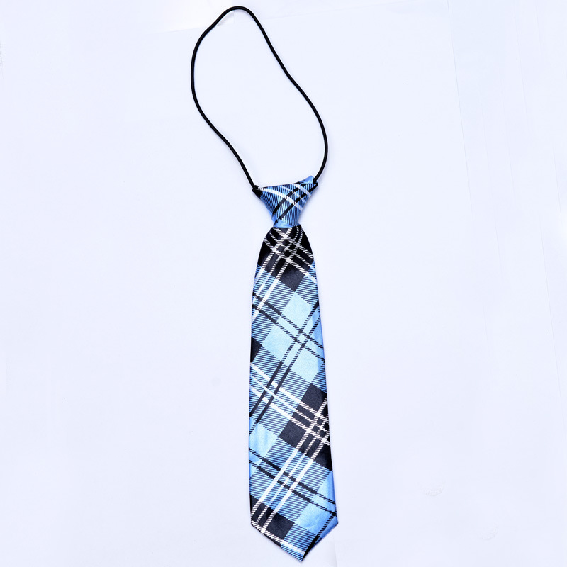 小学生幼儿园小领带校服条纹学院风男童衬衫装饰潮流拉链式黑皮筋