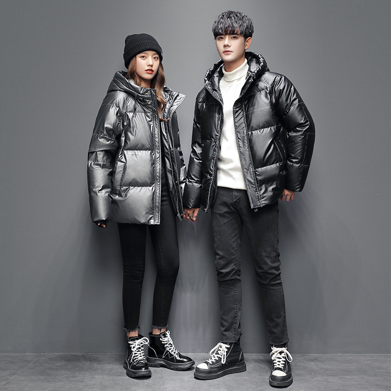 90 Velvet National Standard Glossy down Jacket Men's Stand Collar Short 2022 Winter Couple Fashion Brand Thickened Coat Fashion