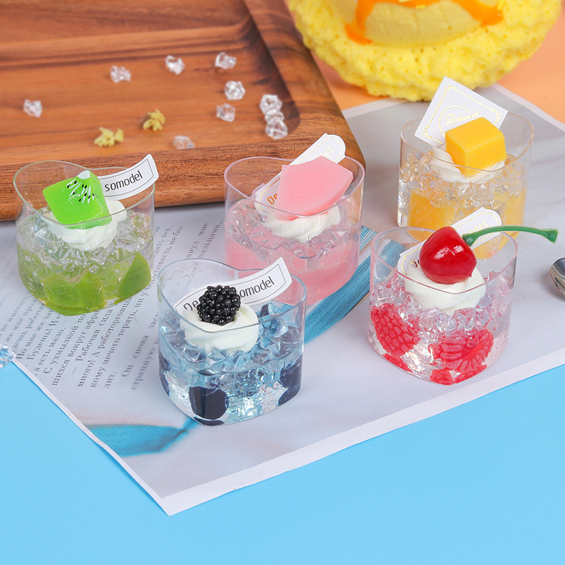 仿真果冻水晶杯模型工艺品食物道具家居装饰摄影道具冰粉