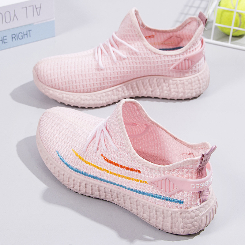 Summer Women's Casual Sneaker Old Beijing Cloth Shoes Flying Woven Square Dance Running Shoes Manufacturer One Piece Dropshipping