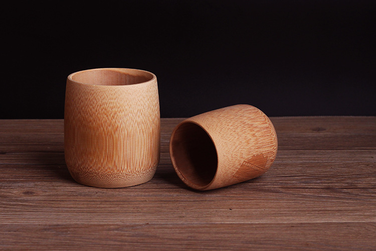 竹制小水杯功夫茶杯餐厅饭店商用酒杯啤酒杯开业赠品竹艺竹筒杯子