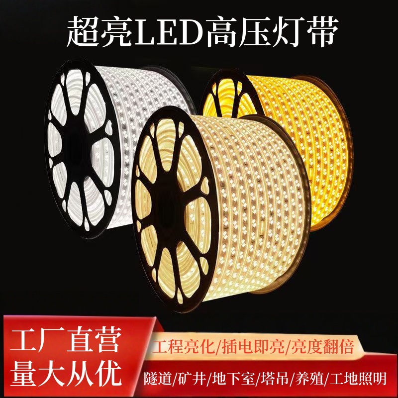 led灯带高亮养殖照明三排五排客厅户外防水灯条防晒工程亮化