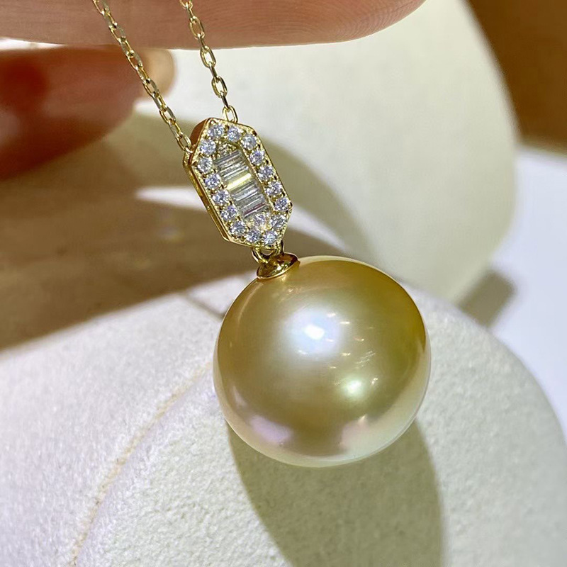 diy精工配件 s925纯银简约百搭珍珠吊坠项坠子空托银饰半成品手工