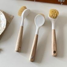 简约实木柄塑料锅刷ins韩式家用厨房清洁洗锅刷子不粘锅刷锅神器