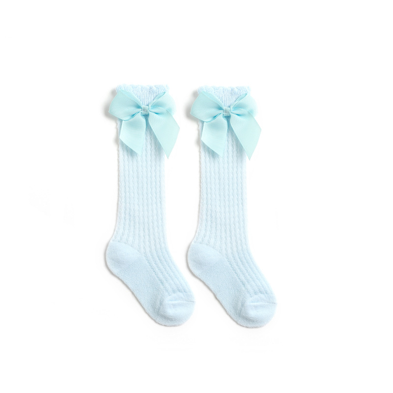 Summer New Ultra-Thin Mesh Stockings Children Big Bow Tube Socks Baby Loose Mouth Anti-Mosquito Socks Babies' Socks Wholesale