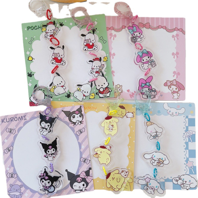 Japanese Cartoon Sanrio Decorative Keychain Skewers Handbag Pendant Small Jewelry Ins Style Girl's Heart Ornament