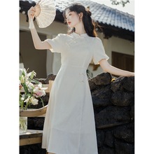 新中式年轻少女改良版旗袍夏季国风复古新款高级感超仙气质连衣裙