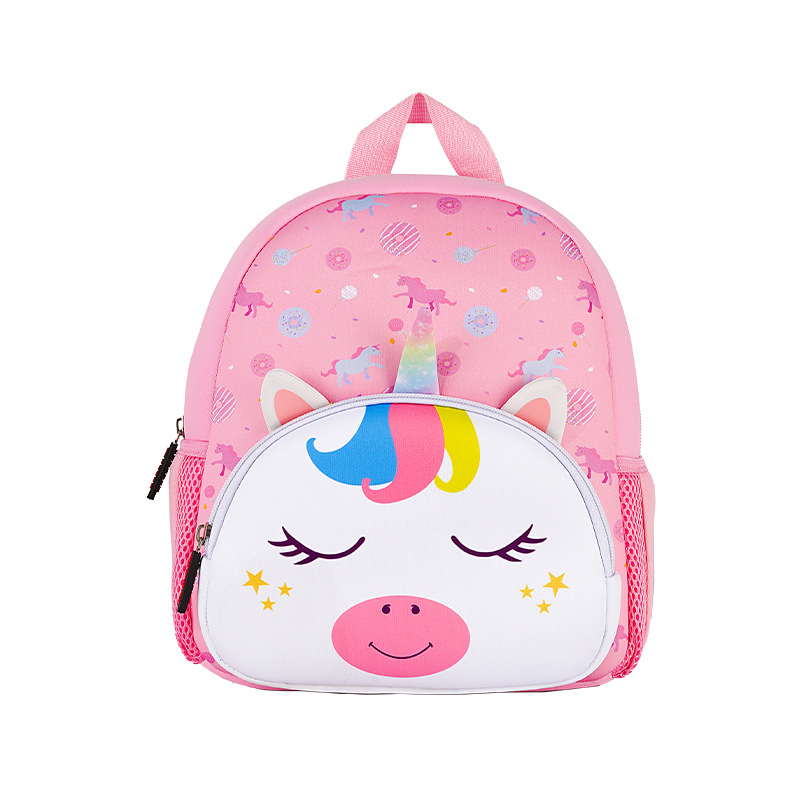 New Student Animal Cartoon Schoolbag Children Neoprene Kindergarten Backpack Dinosaur Unicorn Schoolbag Wholesale