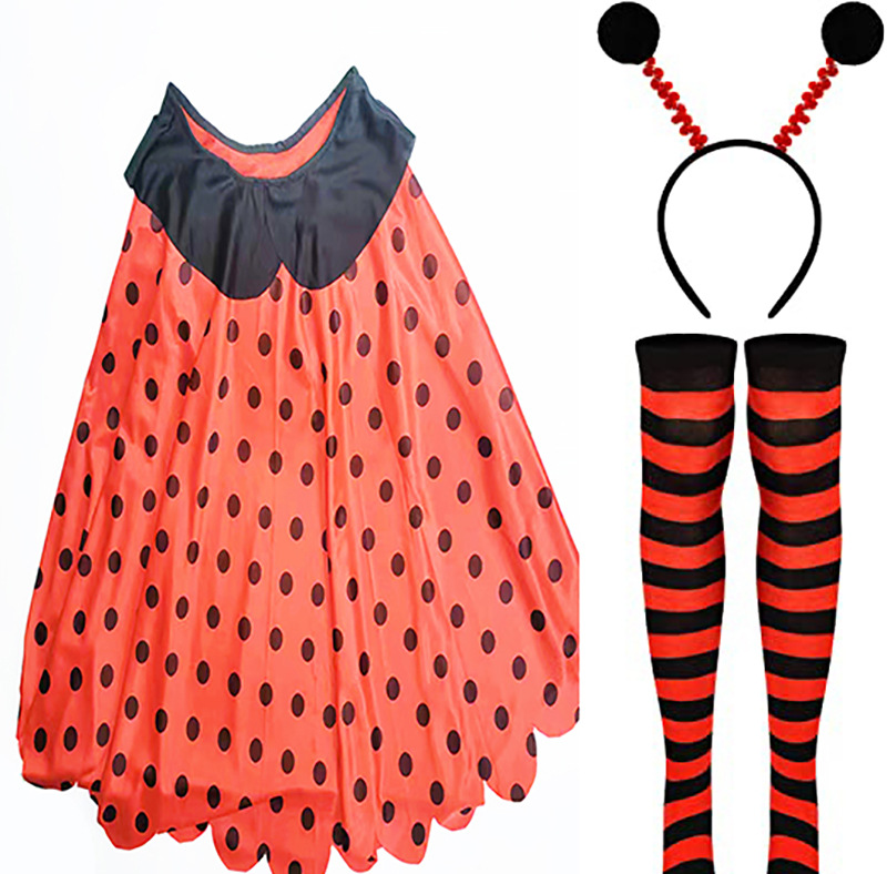 万圣节蜜蜂发箍七星瓢虫头饰 瓢虫化妆服饰 瓢虫发箍眼镜套装道具