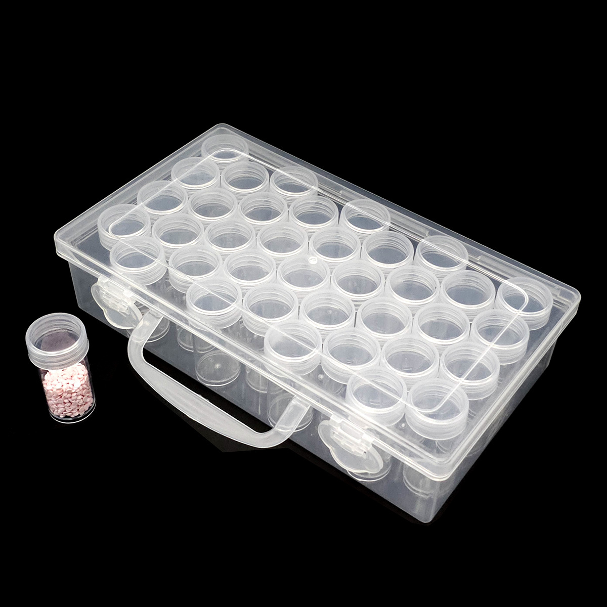 DIY Storage Beaded Transparent 64 Grid Bead Storage Box Desktop Portable Nail Ornament Bead Plastic Storage Box