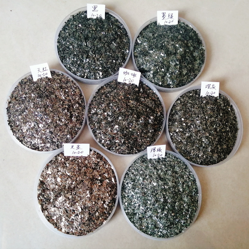 天然岩片 真石漆涂料用复合岩片 水磨石骨料 美甲用彩色云母片