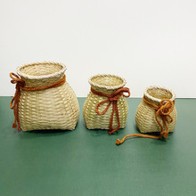 手工竹编织背篓小鱼篓创意采摘茶篓国风汉服舞蹈演出道具竹编篮子