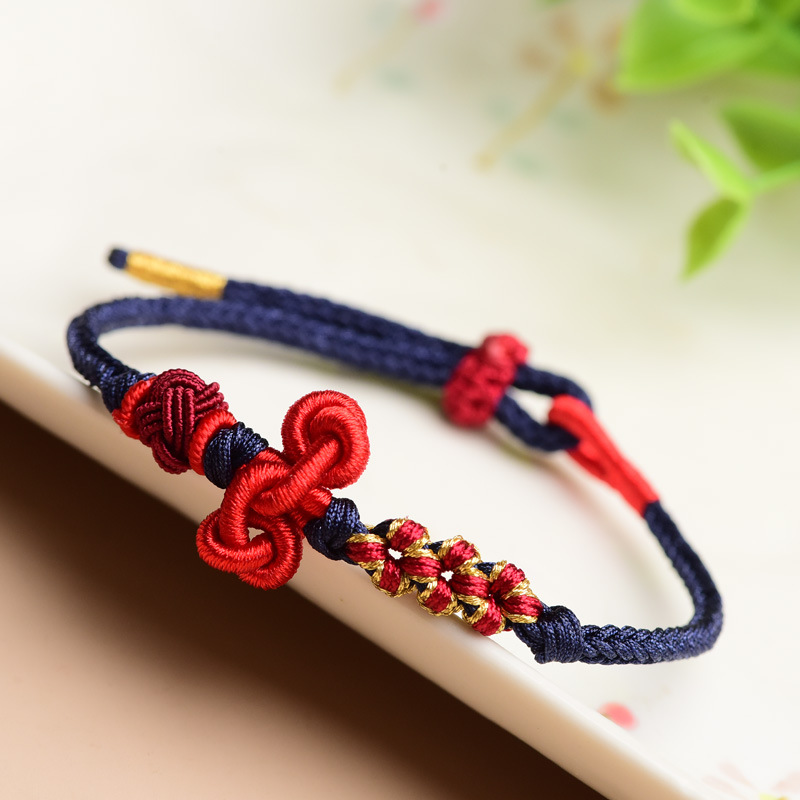 Wenchang Knot Landed Little Red Rope Men's and Women's Examination Postgraduate Entrance Examination Woven Good Luck Gift Bracelet Gift Hand Woven Hand Rope