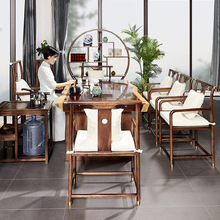 8JDK茶几茶桌一体两用茶台办公室家用大型实木新中式茶几桌嵌入式