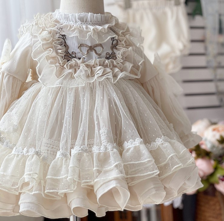 女童洛丽塔公主婚纱礼服裙秋冬新款长袖儿童lolita公主裙子-阿里巴巴