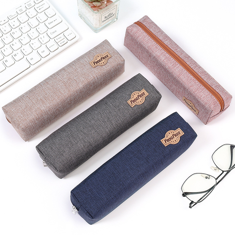 Pencil Case Black Giant Capacity Stationery Box Stain-Resistant Stationery Case Large Capacity Good-looking Pencil Bag Simple Style Pencil Box