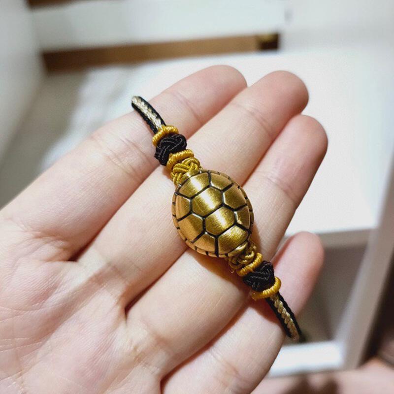 足金999拉丝复古龟壳手链父亲节礼物富甲一方龟甲手串酷潮硬金