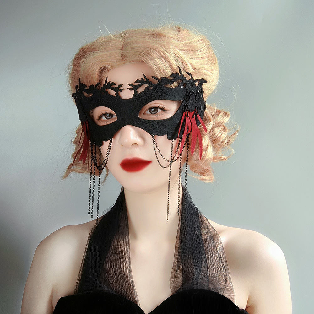 万圣节蜘蛛流苏公主面具夜店酒吧ktv舞台演出半脸氛围面罩mj-160