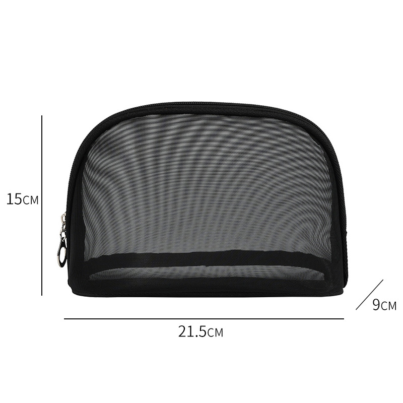 New Large Capacity Storage Bag Personal Hygiene Bag Three-Piece Travel Buggy Bag Black Transparent Mesh Cosmetic Bag