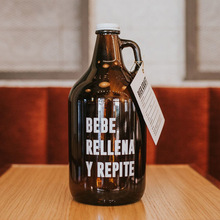 厂家定制玻璃酒瓶创意带把手啤酒瓶棕色西班牙玻璃啤酒瓶定制LOGO