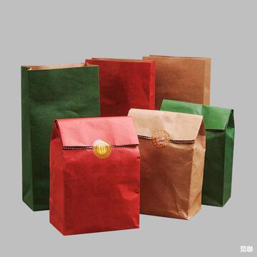 复古牛皮纸方底礼品袋加厚150g牛皮纸喜糖袋节日圣诞节礼物包装袋