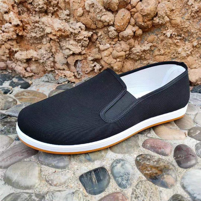 3517防水布鞋老北京低帮春秋单鞋千层底黑色牛筋底休闲舒适户外鞋