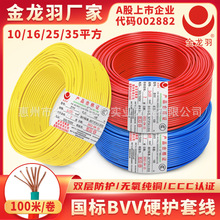 金龙羽电线电缆 BVV10/16/25/35平方双胶护套线国标铜芯电线100米