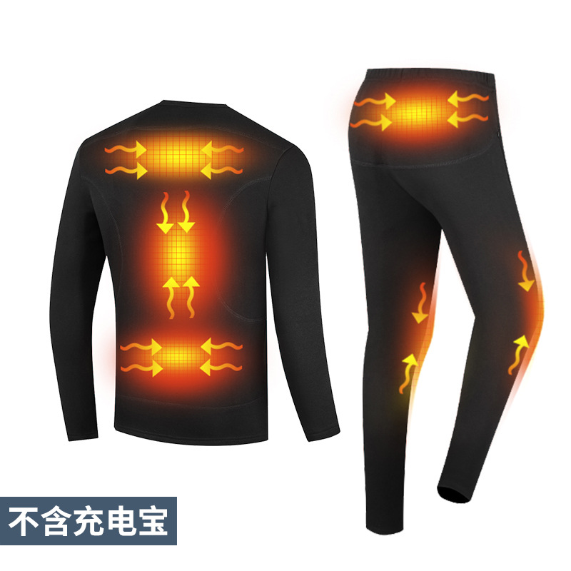 Electric Thermal Underwear Set Men's Usb Charging Heating Underwear Women's Winter Fleece Thermal Underwear Smart Heating Clothes