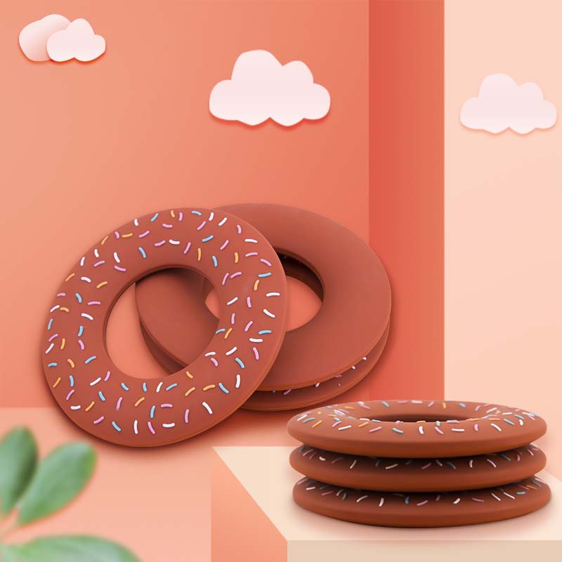 Products in Stock New Food Grade Water Boiling Suitable Three-Dimensional Silicone Teether Baby Prevent Hand Sucking Baby Hand Guard Donut Teether