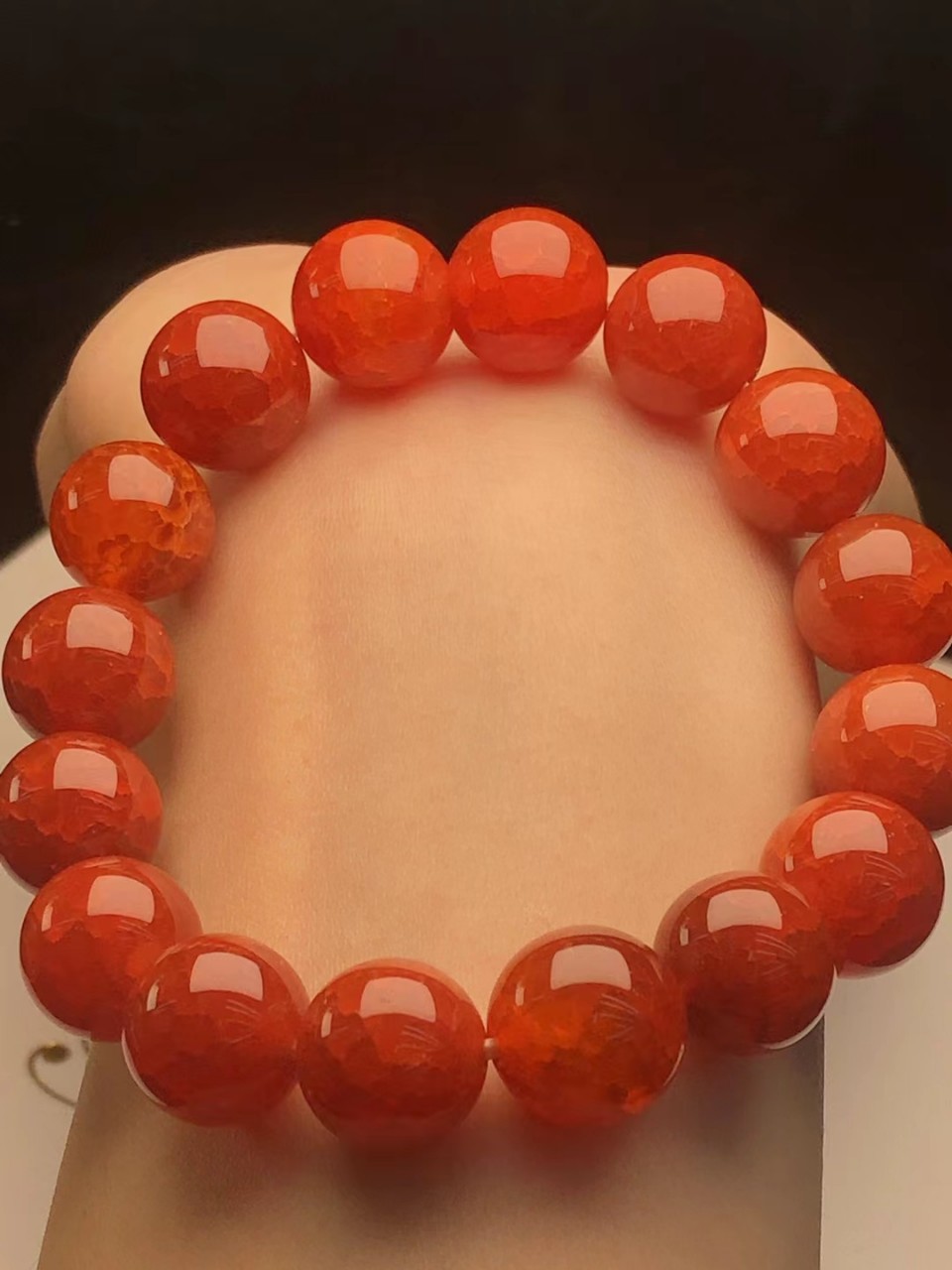 Red Dragon Pattern Fried Agate Couple Bracelet Factory Direct Live E-Commerce Gift Bracelet