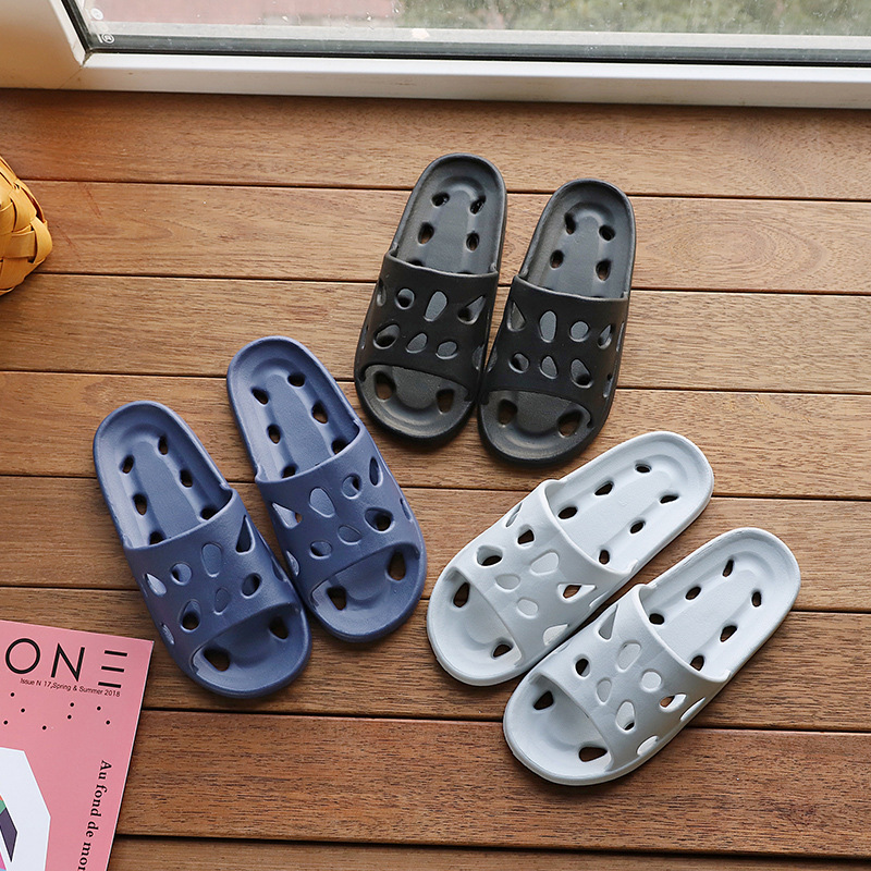 Summer New Leaking Bathroom Home Slippers Eva Hollow Non-Slip Home Men's and Women's Sandals Soft Bottom Bathroom Slippers