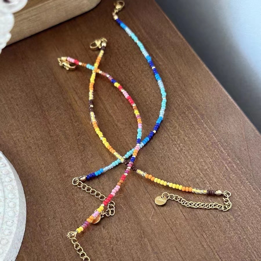Zhao Lusi Same Style Handmade Beaded Color Dopamine Children's Fun Sunshine Cheerful Travel Bracelet Girlfriend Gifts Female
