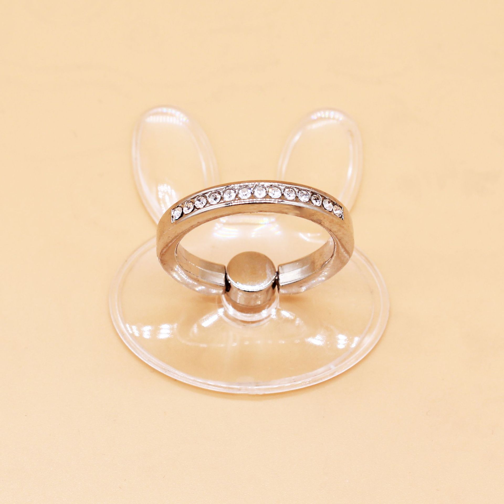 Transparent Crystal Diamond Ring Buckle Creative Transparent Metal Mobile Phone Ring Bracket Acrylic Bracket Factory Direct Supply